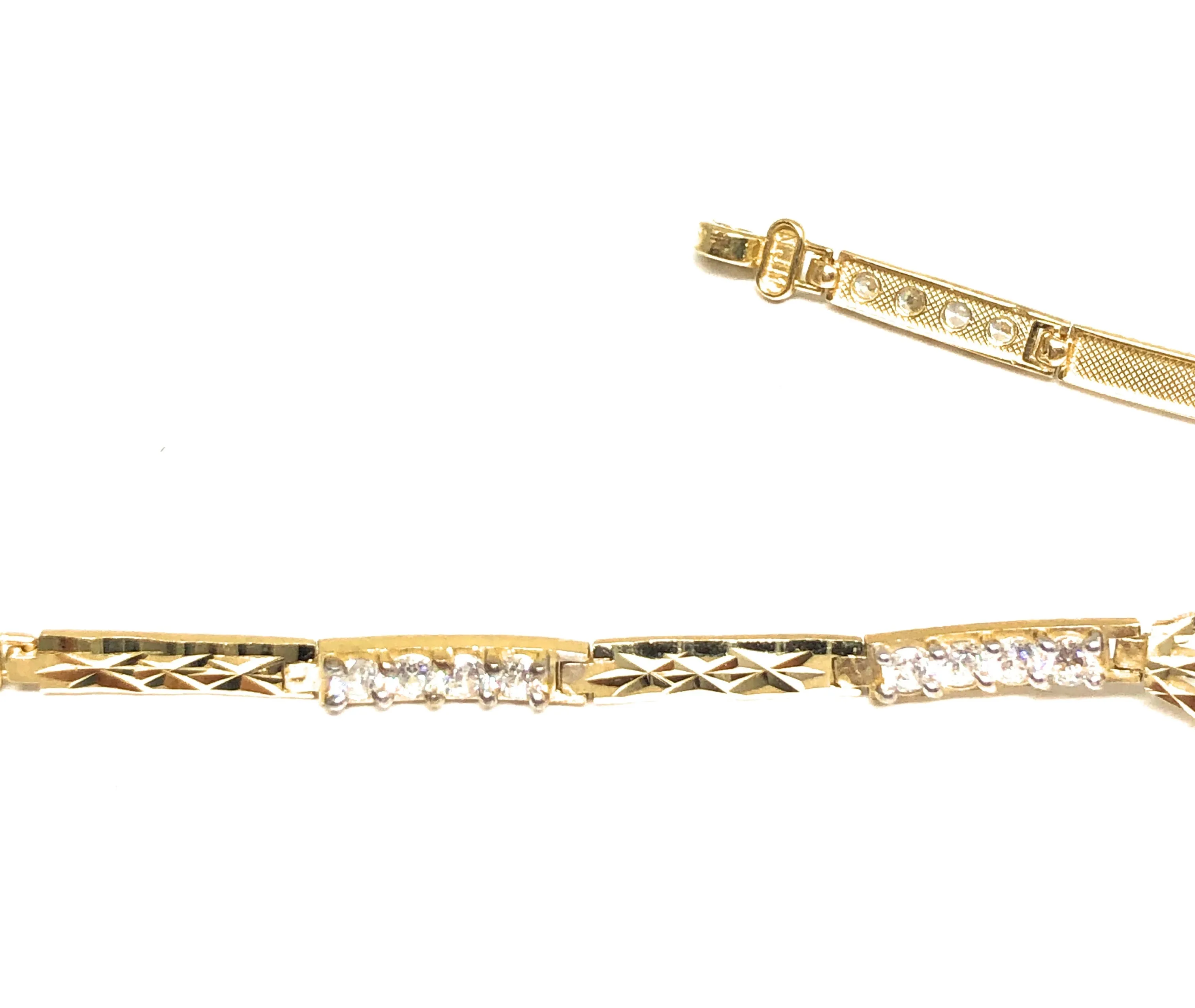 10k Solid Gold Tri-Color Virrgin Mary Filigran CZ Brracelet 7 inch Virrgen Guadalupe