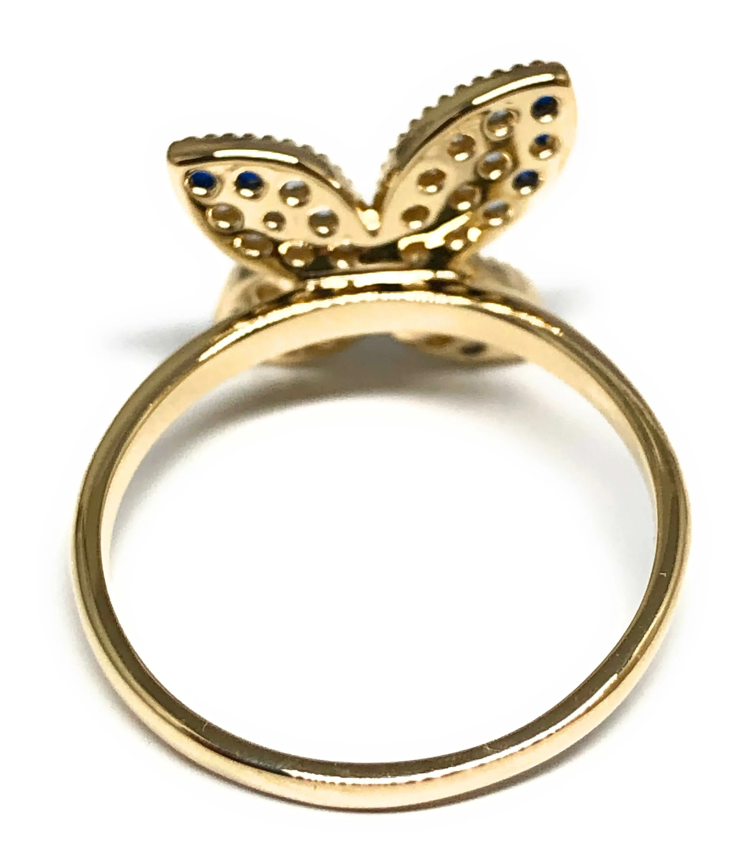 10k Solid Gold Yellow CZ Butterfly Ring (FC 62)