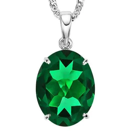 1/3 CT RUSSIAN EMERALD (VS) 10KT SOLID GOLD PENDANT