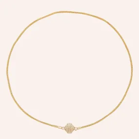 18K Gold Woven Chain Mini Necklace