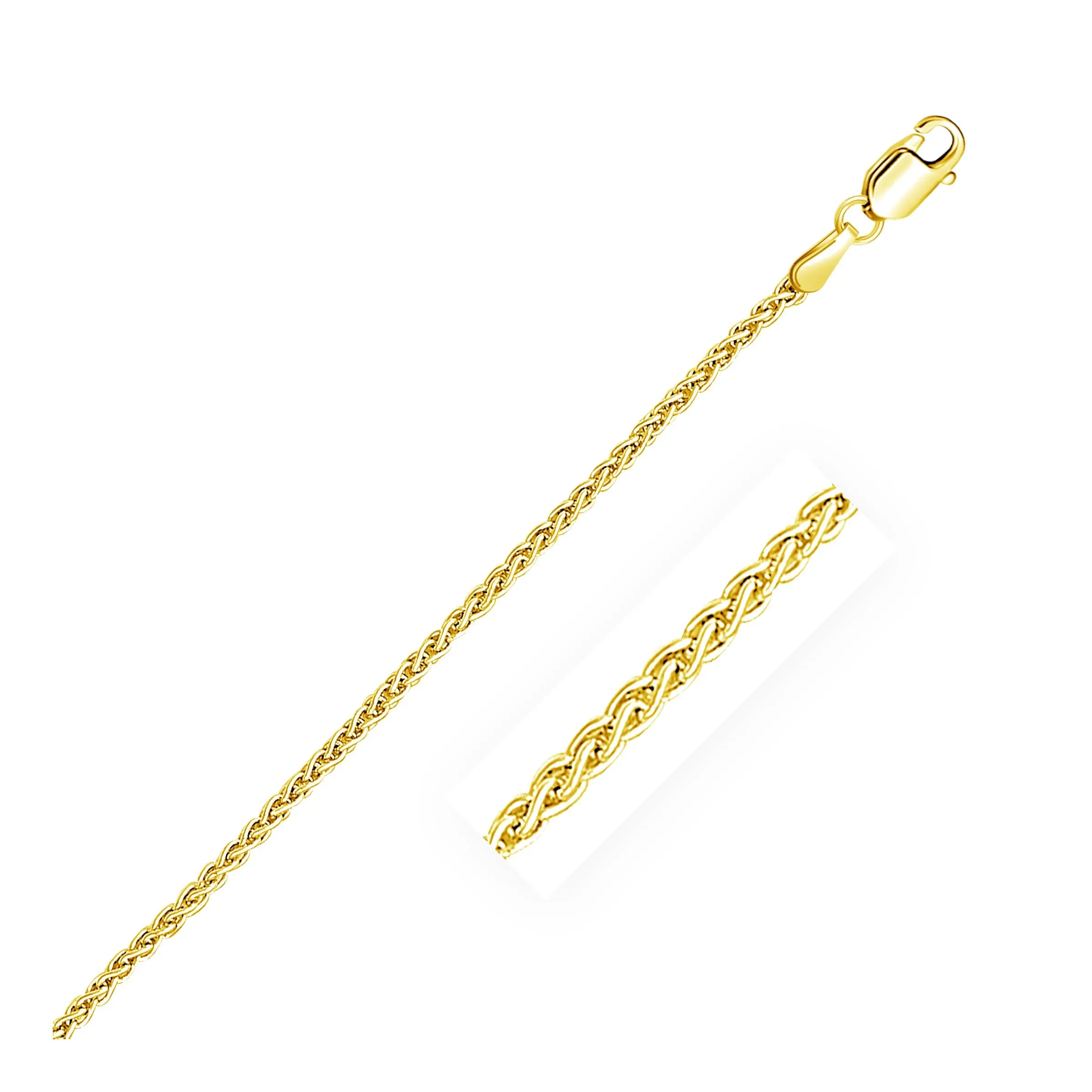 2.1mm 14k Yellow Gold Round Wheat Chain-rx75351-18