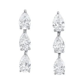 3 pear diamond dot studs