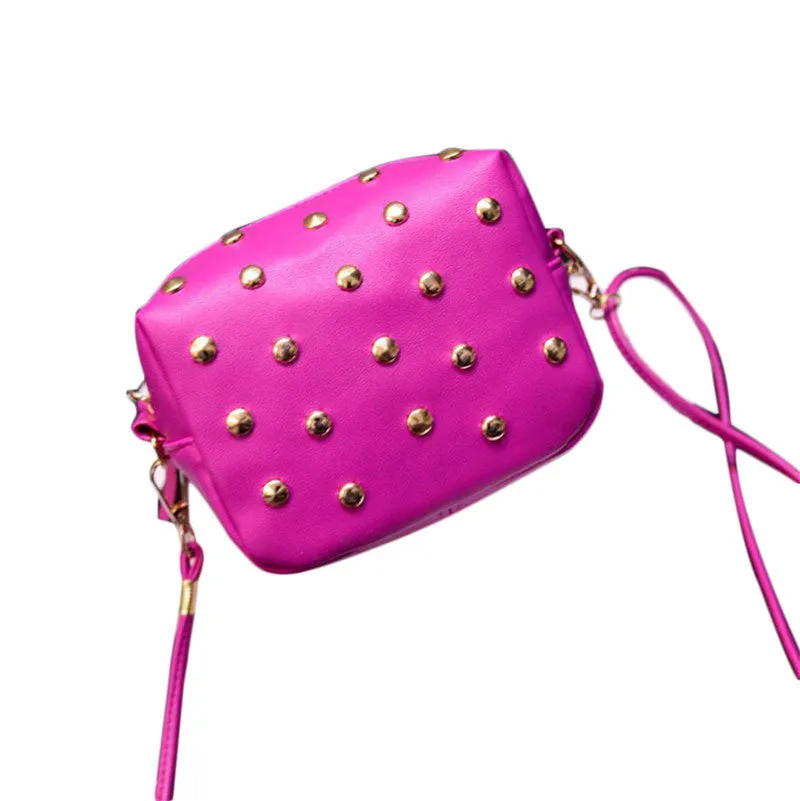 Amazing Women Cute Cy Colors Messenger Bags Rivet Shoulder Bag Leather Crossbod Flap