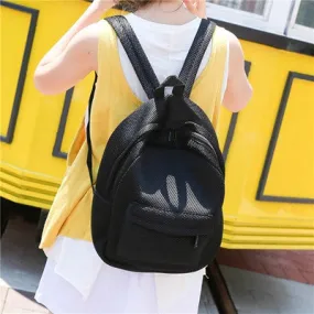 Backpack Women Rucksack Nylon Hollow Mesh Backpacks Travel Backpacks Casual School Bag Solid Color