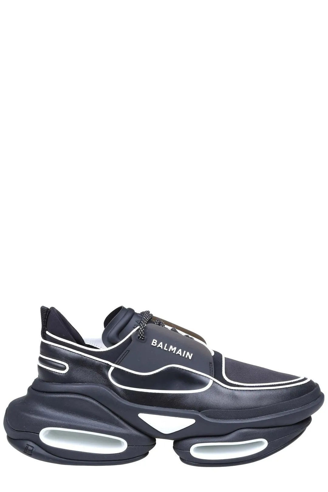 Balmain B-Bold Contrasting Lace-Up Sneakers