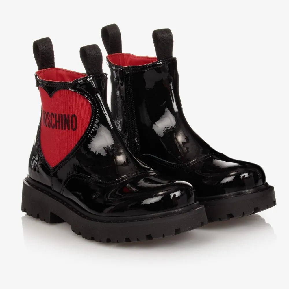 Black Patent Leather Boots