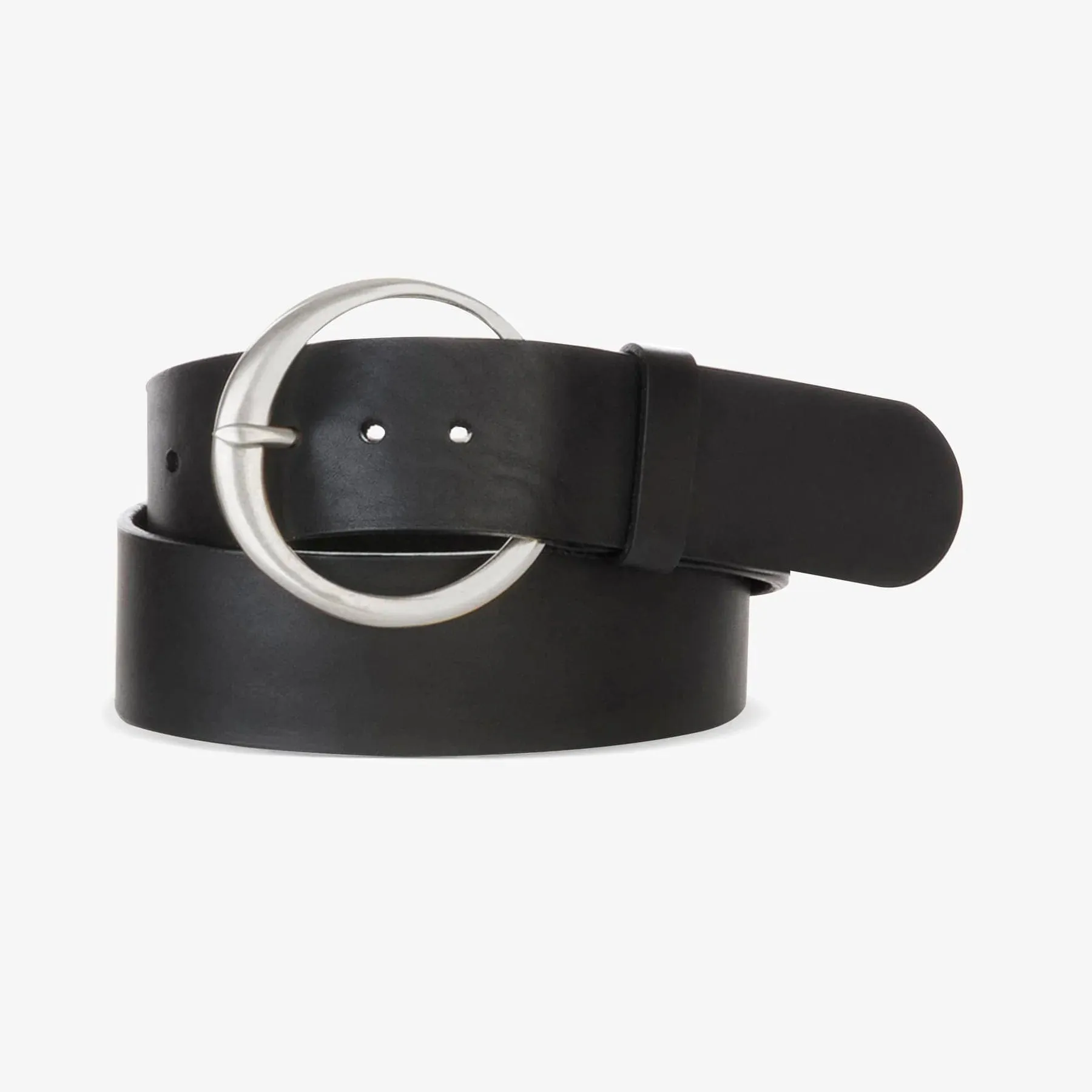 Brave Briddle/Milled Wide Leather Black Belt - Vier