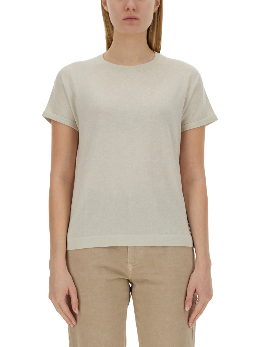 BRUNELLO CUCINELLI    CASHMERE AND SILK T-SHIRT