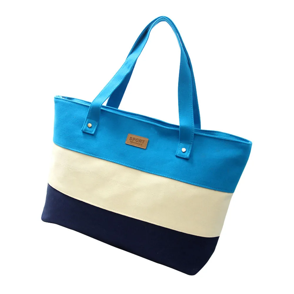 Canvas Bag Striped Women Handbag Shoulder Bags Women Messenger Handbag Casual Shopping Beach Bolsa