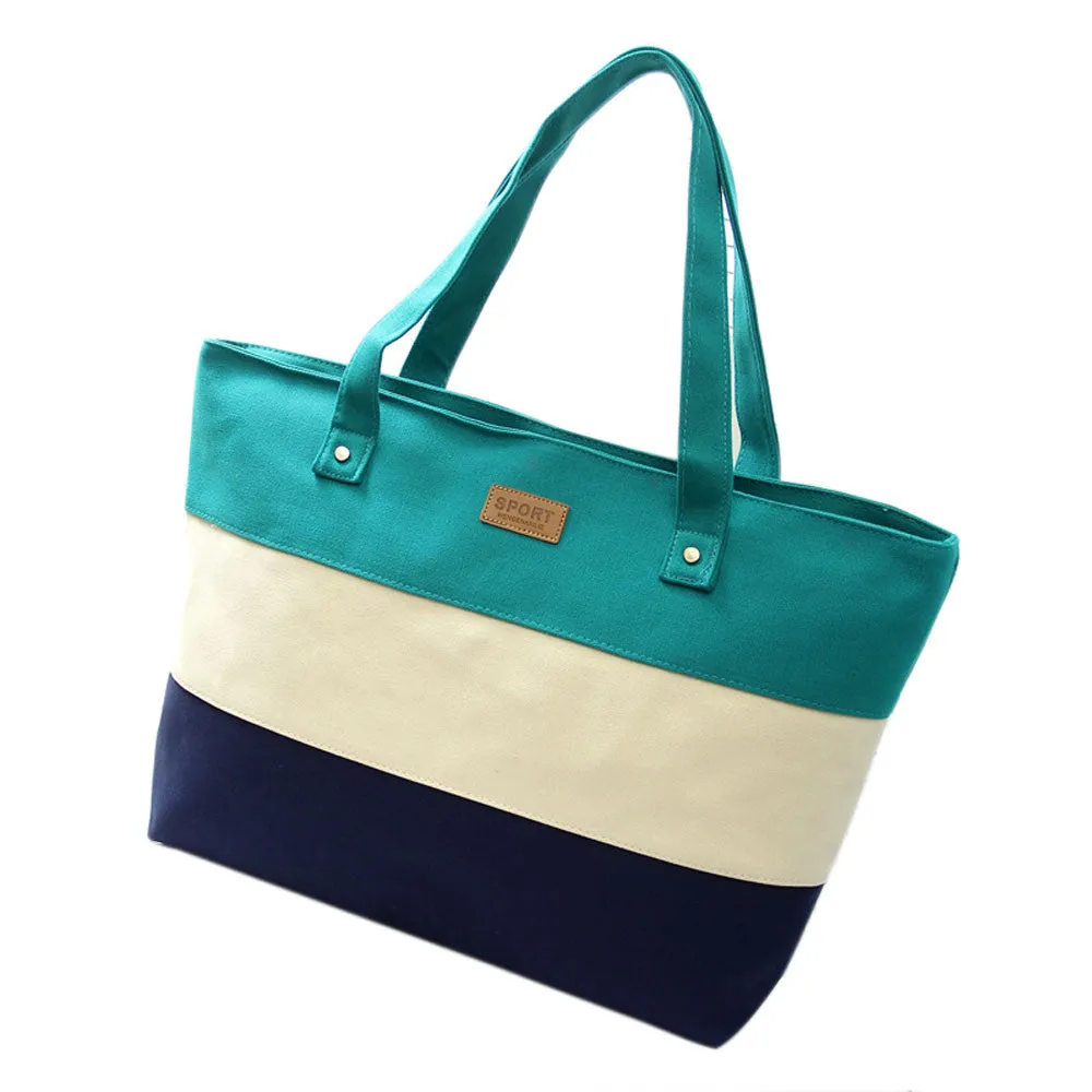 Canvas Bag Striped Women Handbag Shoulder Bags Women Messenger Handbag Casual Shopping Beach Bolsa