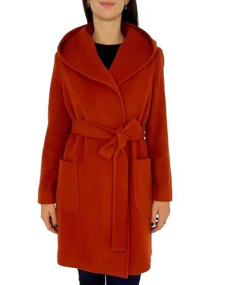 CAPPOTTO DONNA ARANCIO CON CINTURA