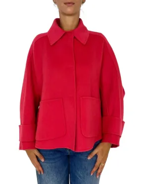 CAPPOTTO DONNA ROSSO CORTO MISTO LANA