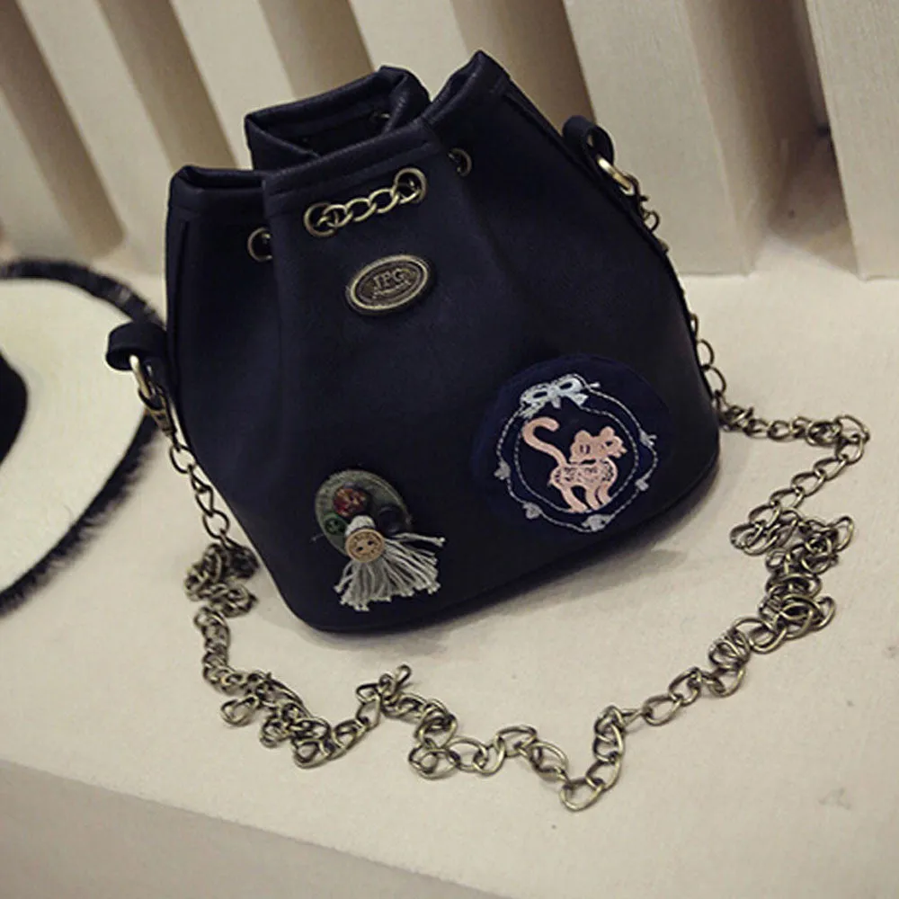 Chain Bags Ladies Women Soft Leather Handbag Chain Cross Body Shoulder Messenger Bag Mini Personality Bolsas