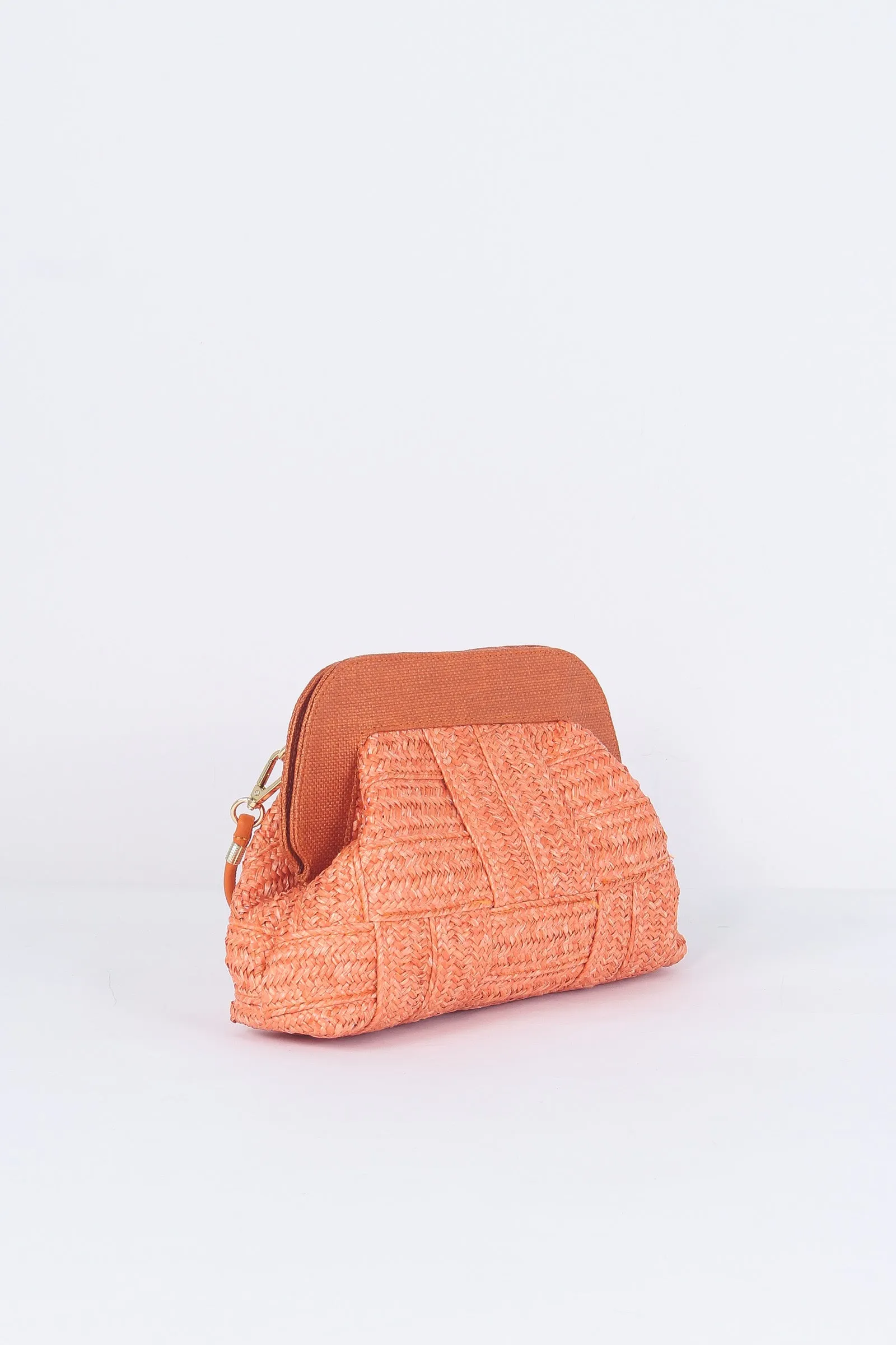 Clutch Rafia Intreccio Arancione