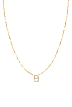 Diamond Initial Necklace - 14K Yellow