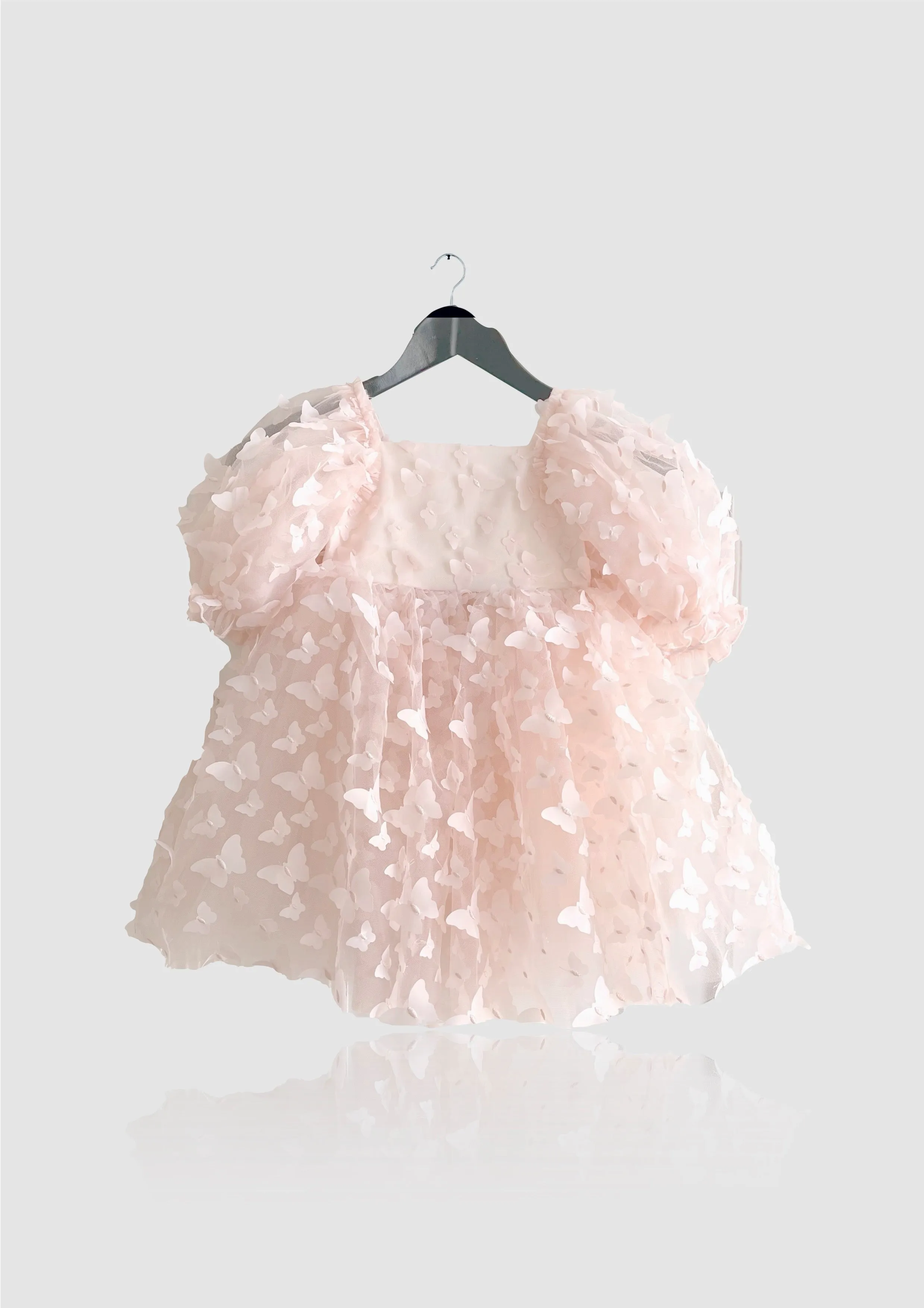 DOLLY by Le Petit Tom  ALLOVER BUTTERFLIES BABYDOLL DRESS dollypink