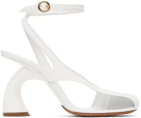 Dries Van Noten White Leather Heeled Sandals