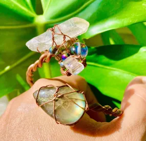 Fire Labradorite Quartz Cuff