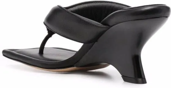 GIABORGHINI padded leather heeled sandals Black