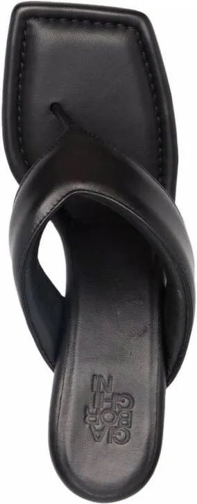 GIABORGHINI padded leather heeled sandals Black