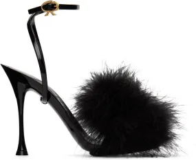 Gianvito Rossi Black Spice Plume Heeled Sandals