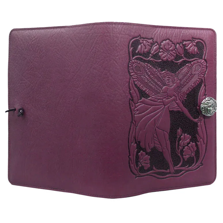 Large Leather Journal - Fairy in Orchid