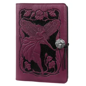 Large Leather Journal - Fairy in Orchid