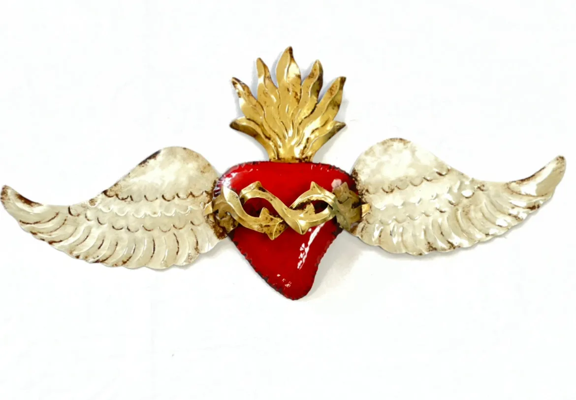 Large Scared Heart w/ Wings and Crown