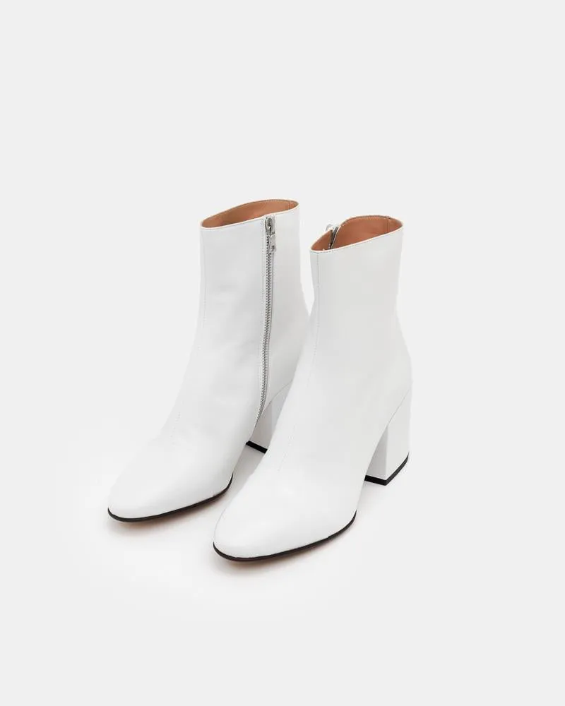 Leather Ankle Boots in White