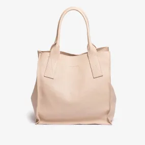 Mathilde | Beige calfskin squared box bag