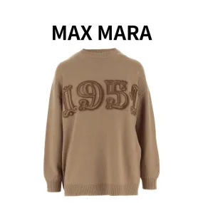 MaxMara  |Casual Style Wool Logo V-neck & Crew neck