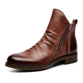 MBluxy Leather Boots Men Dress Pointed Shoes