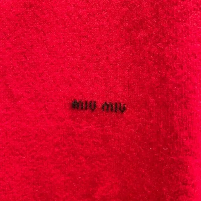 MiuMiu  |Cashmere Halter Neck Plain Short Sleeves Logo