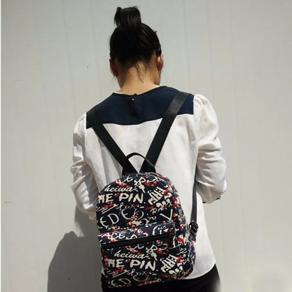 Mochila Feminina Canvas School Bag Printing School Backpacks Women's Bags Ruckback