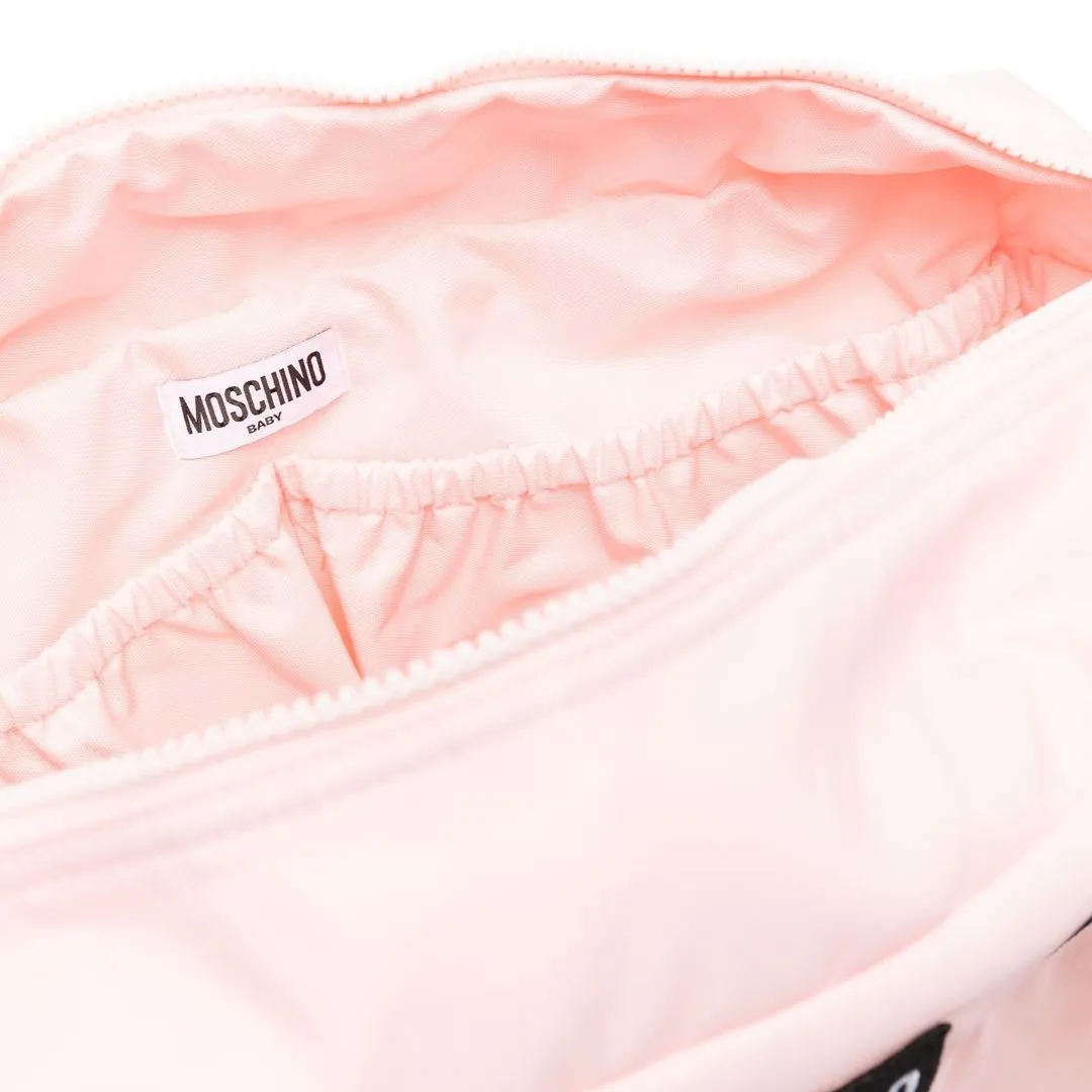 Moschino Nappy Bag Logo Bear Pink