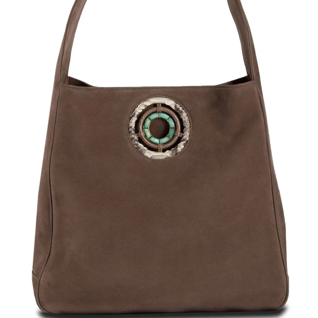 Paige Hobo - Light Brown Suede with Chrysoprase - Available for Pre-Order