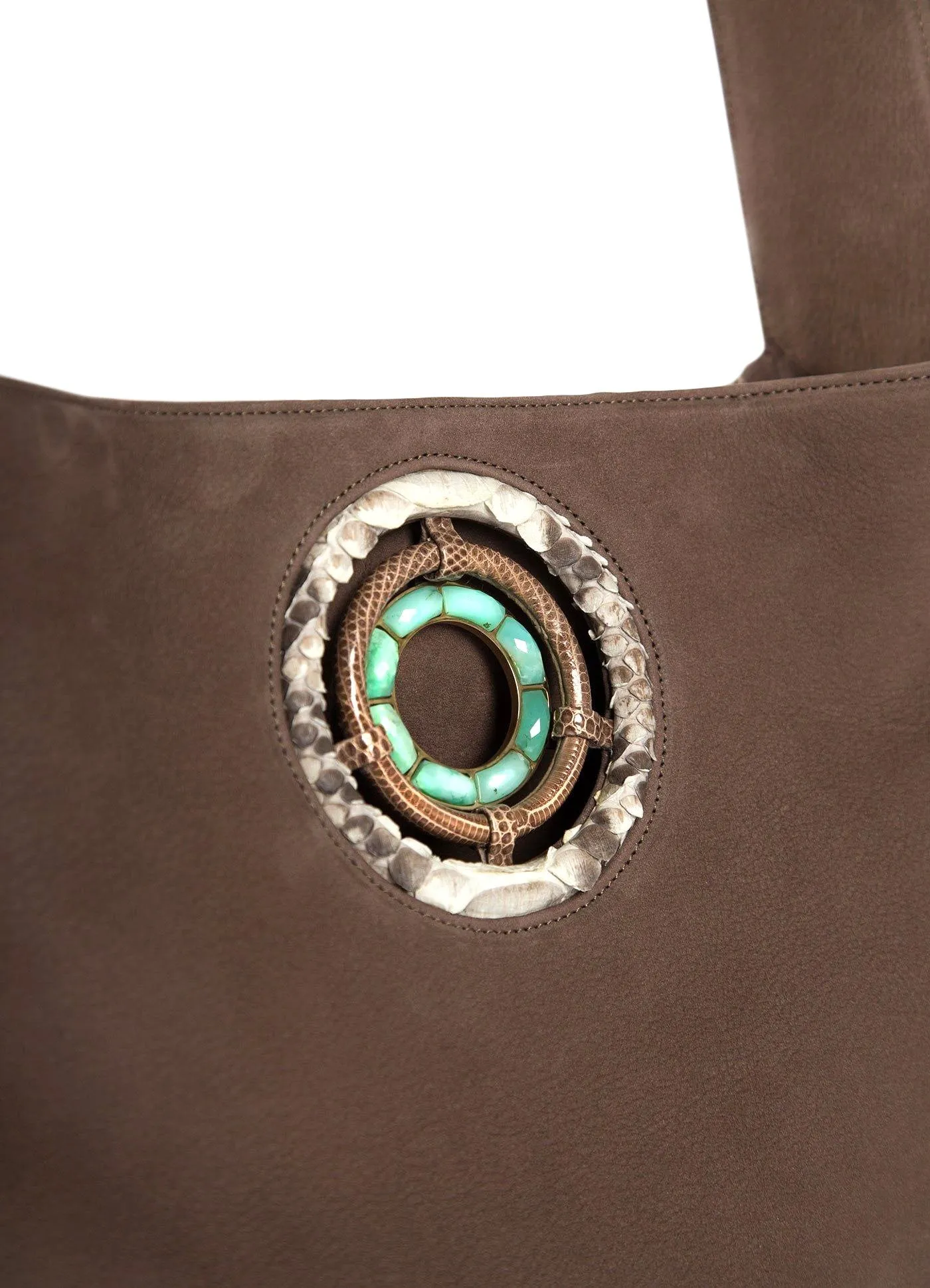 Paige Hobo - Light Brown Suede with Chrysoprase - Available for Pre-Order