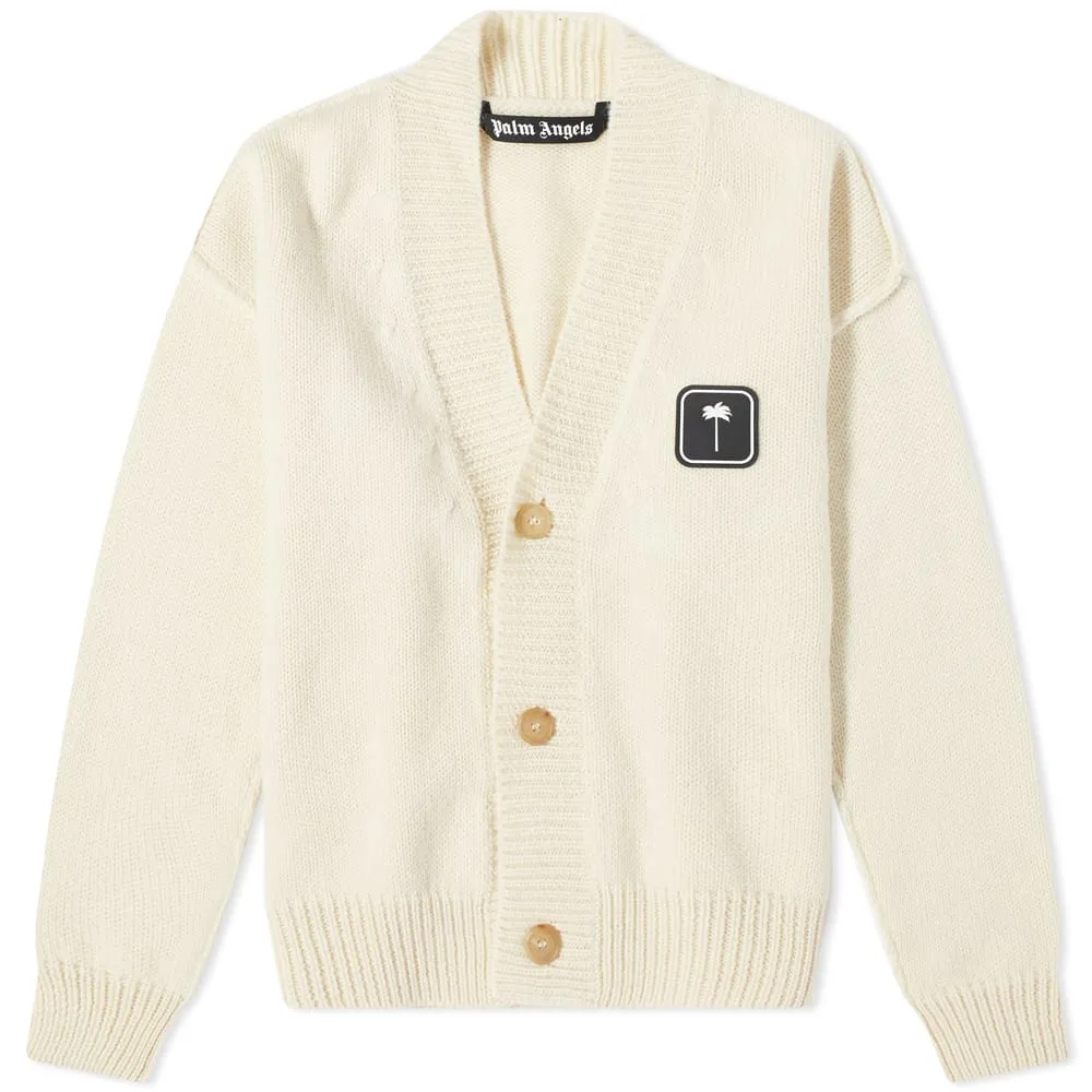 Palm Angels Patch Logo CardiganWhite