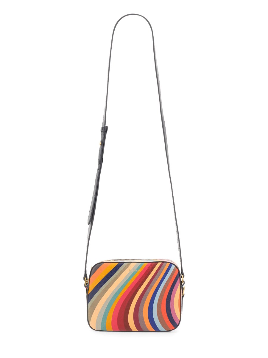 PAUL SMITH    LEATHER SWIRL SHOULDER BAG