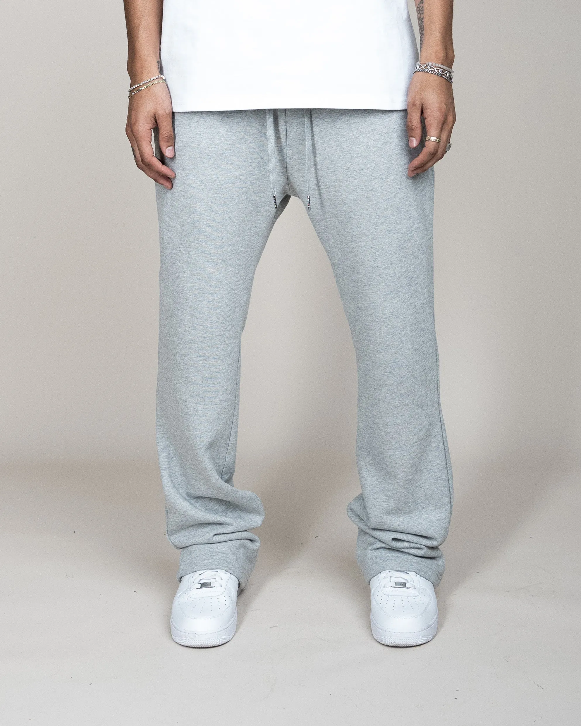 PERFECT FLARE SWEATPANTS-HEATHER GREY