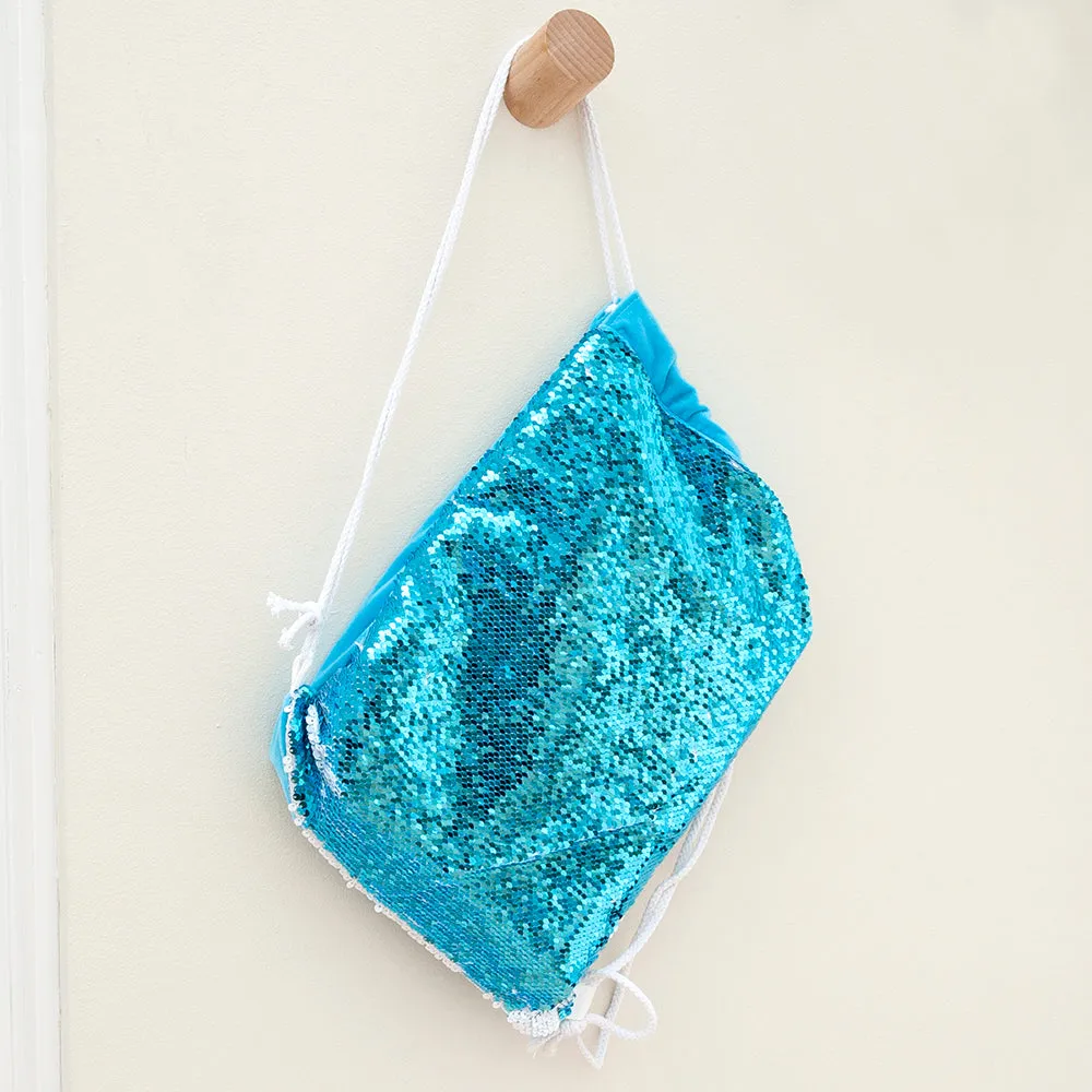 Personalised Kids Hidden Message Sequin Bag - Blue