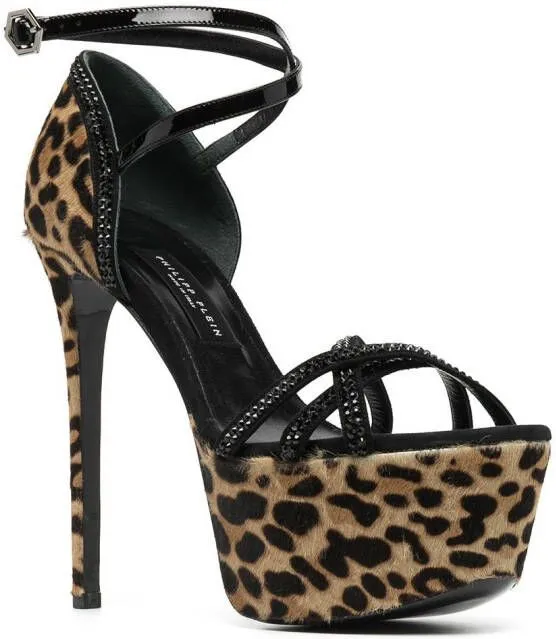 Philipp Plein platform heeled sandals Neutrals