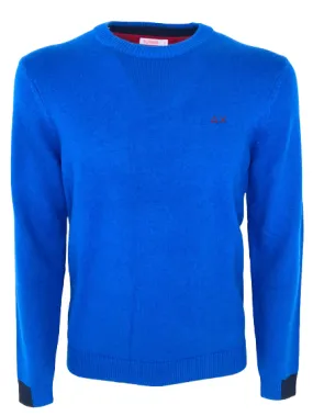 PULLOVER UOMO BLU MISTO LANA