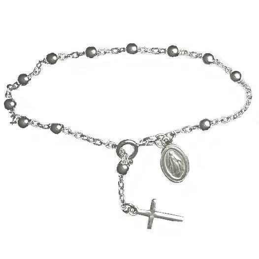 Pulsera ROSARIO BOLITAS PLATA