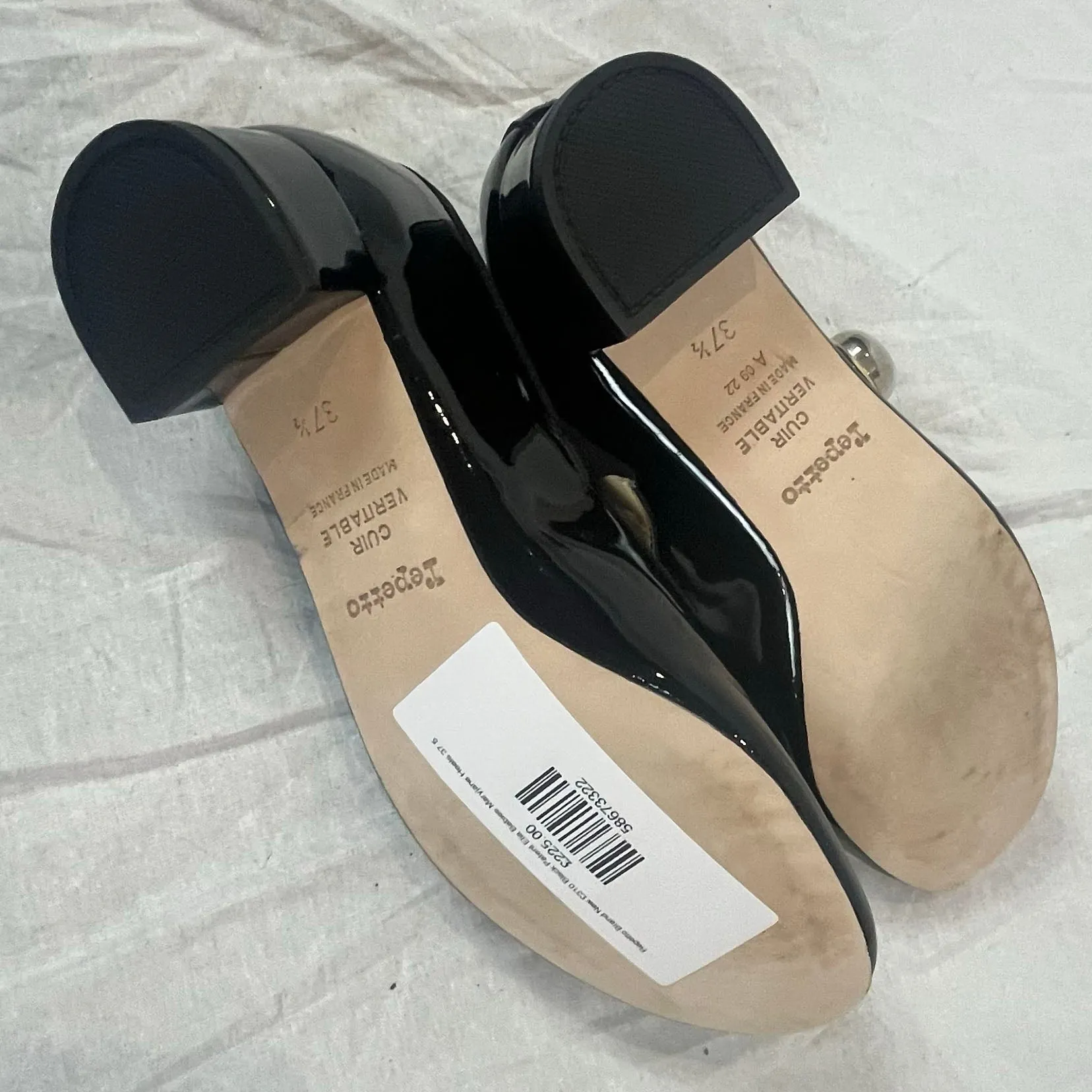 Repetto Brand New 310 Black Patent Elia Babies Maryjane Heels 37.5