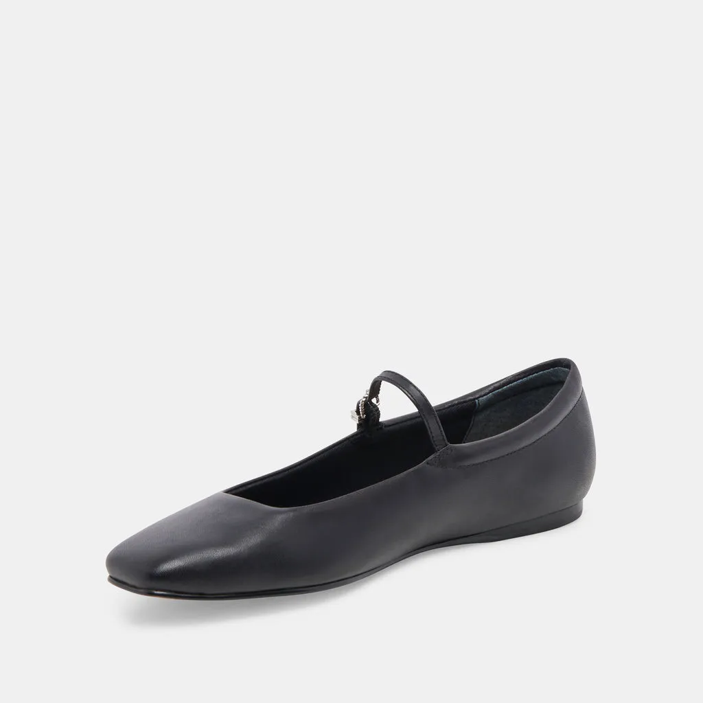 REYES Ballet Flats Black Leather | Black Leather Flats– Dolce Vita 6895078932546