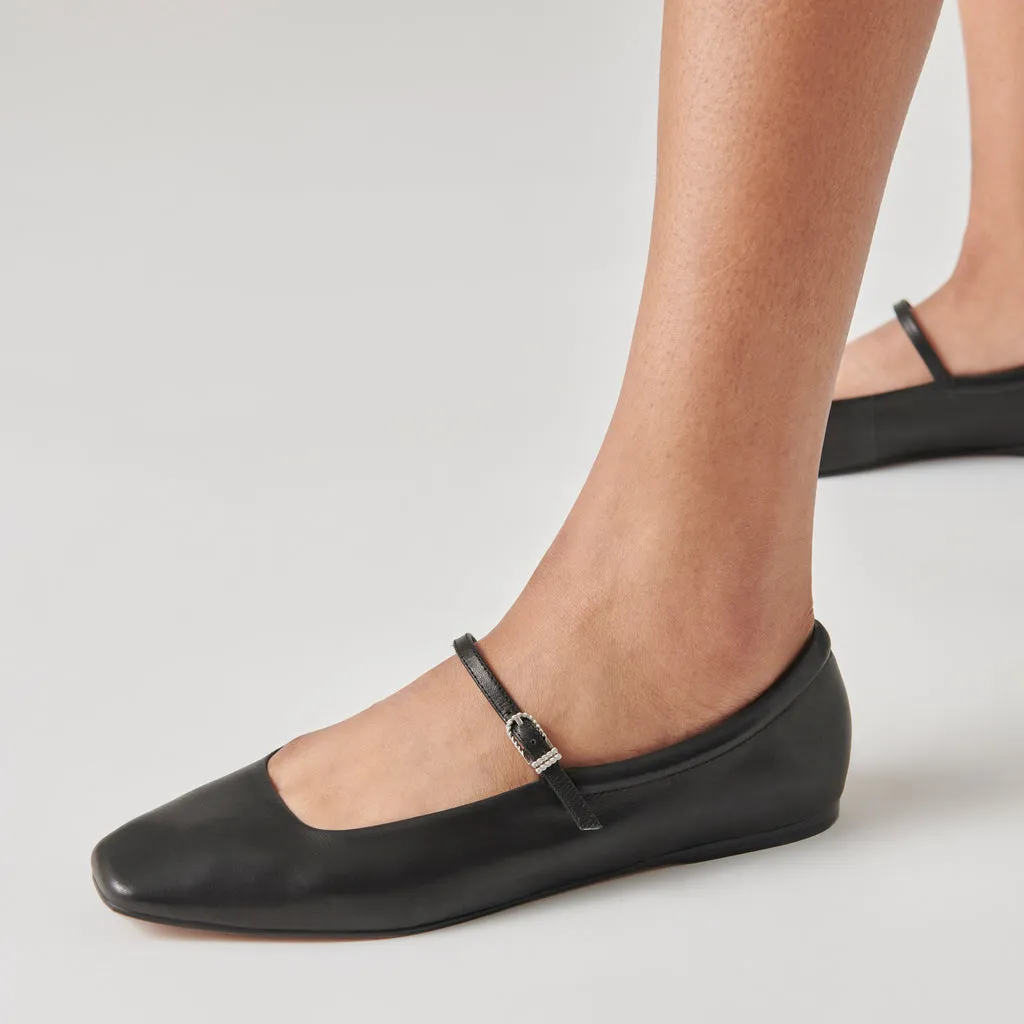 REYES Ballet Flats Black Leather | Black Leather Flats– Dolce Vita 6895078932546