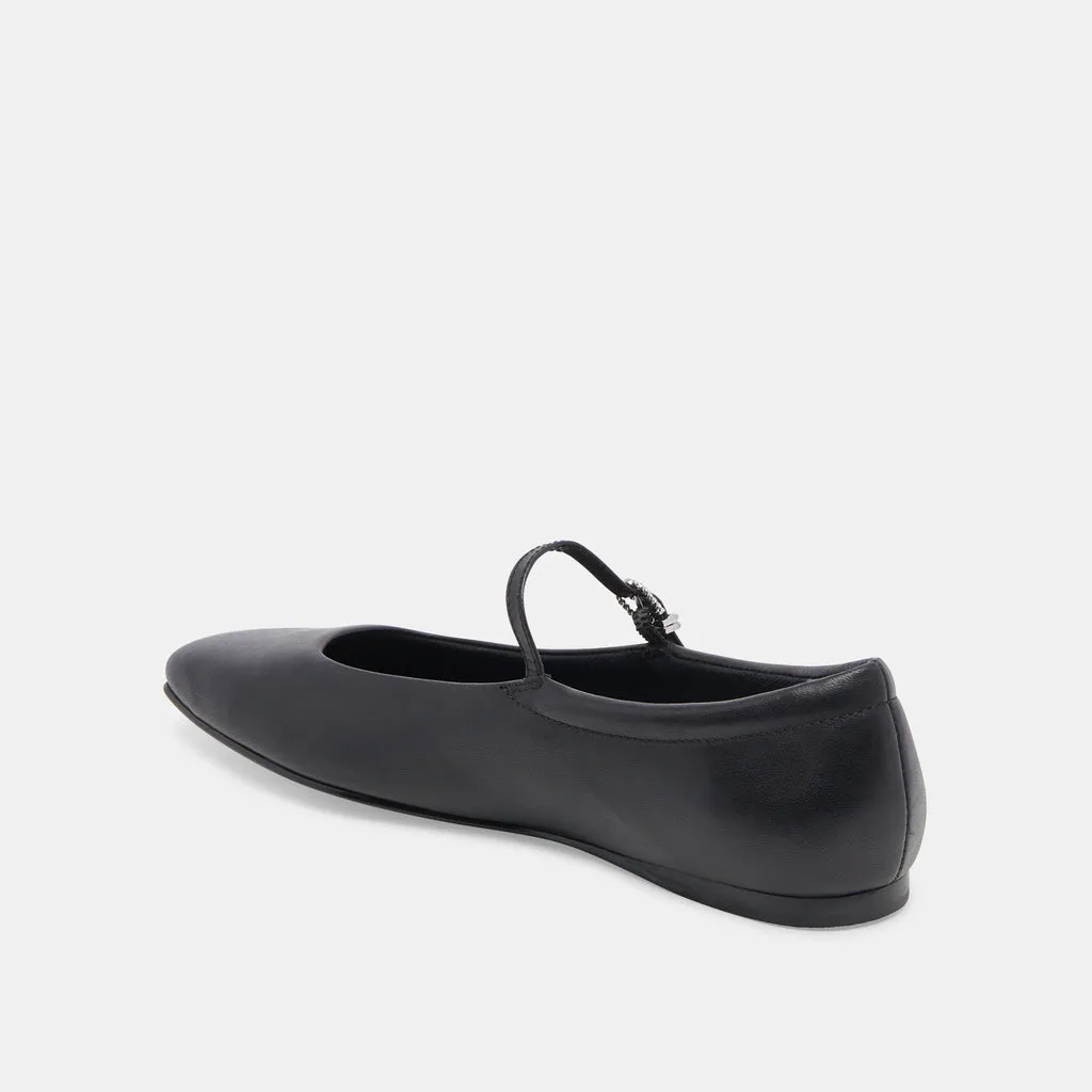 REYES Ballet Flats Black Leather | Black Leather Flats– Dolce Vita 6895078932546