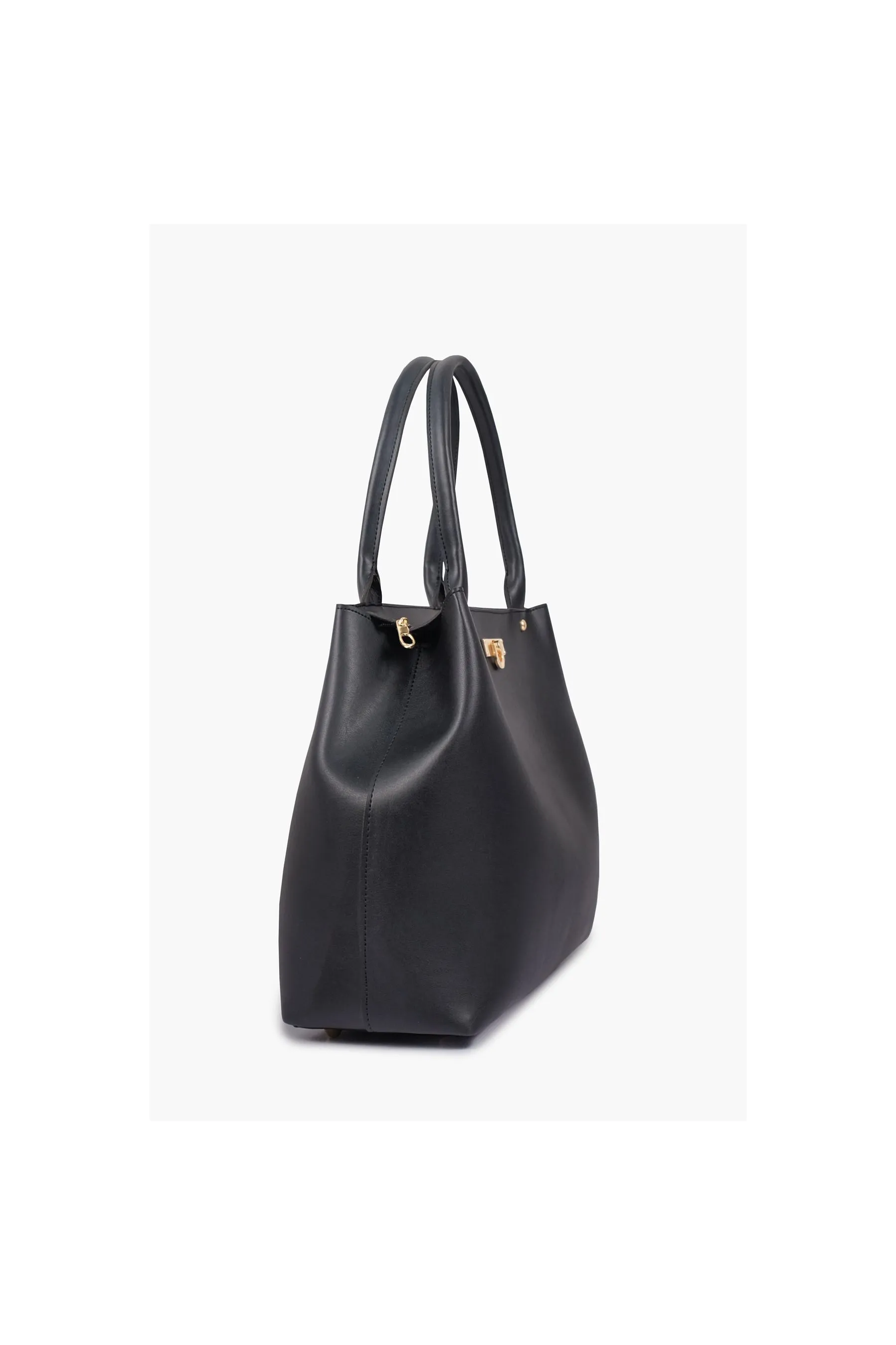 RTW Black Zipper Tote Bag Black Women Shoulder Bags