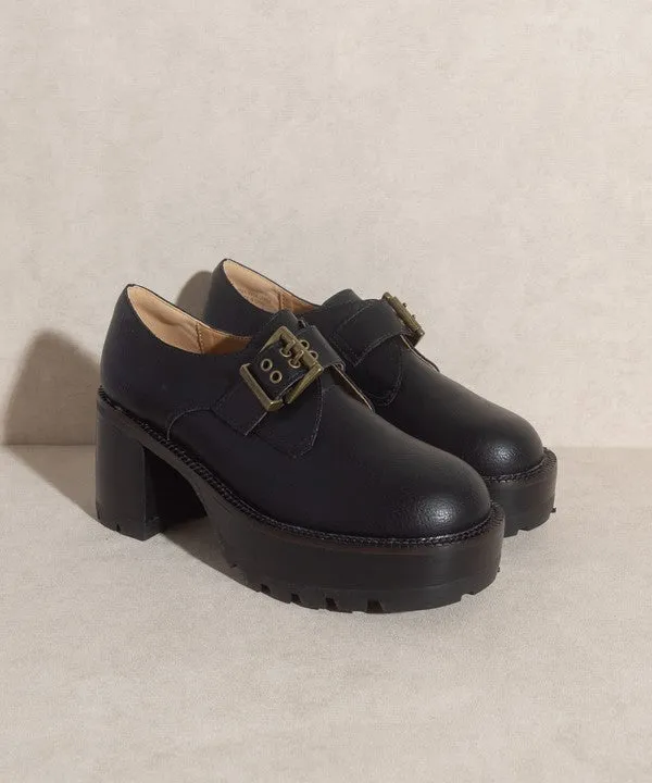 Sarah   Buckled Platform Loafers